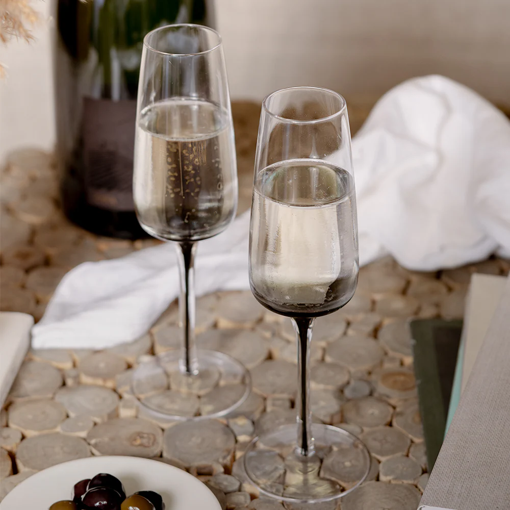 Smoke Stem Champagne Glasses - Image 3